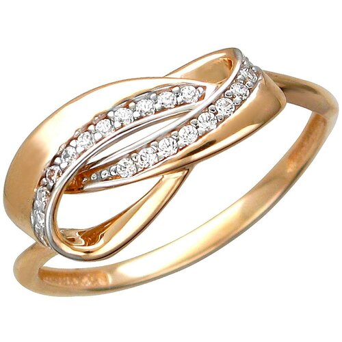 фото Эстет кольцо с 21 фианитом из красного золота 01к1112589р, размер 17.5