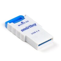 Картридер Smartbuy 707, USB 2.0 - MicroSD, голубой