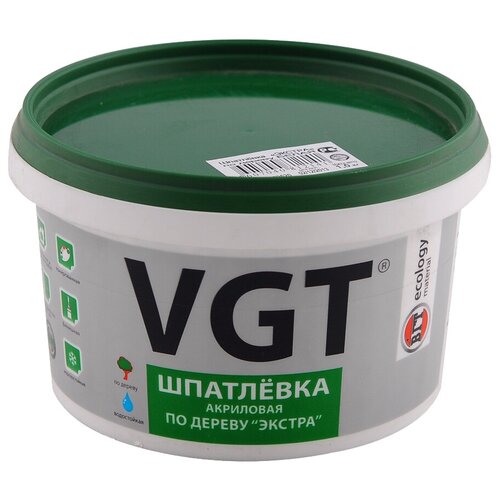 Шпатлевка VGT акриловая по дереву экстра, белый, 1 кг шпатлевка по дереву vgt экстра акриловая 1 кг береза