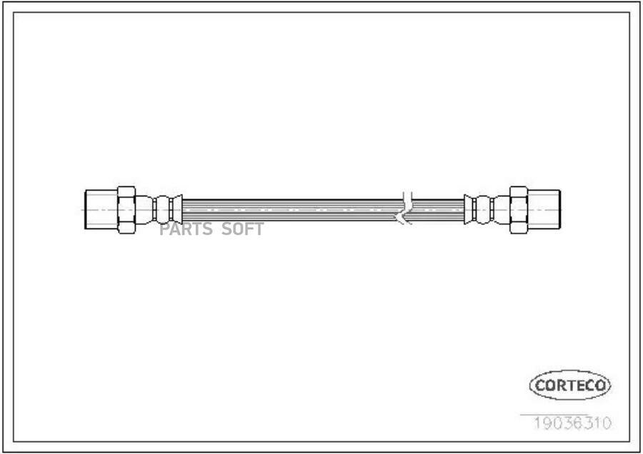 CORTECO 19036310 19036310_шланг тормозной передний! \ BMW E31/E38/E39 2.0-5.0 M51-M73 89>