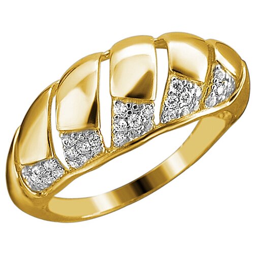 фото Эстет кольцо с 33 фианитами из жёлтого золота 01к1313242р, размер 16.5