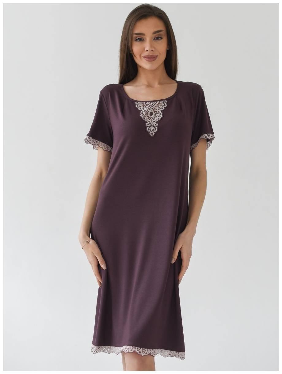 Сорочка Текстильный Край, размер 48, коричневый - фотография № 1