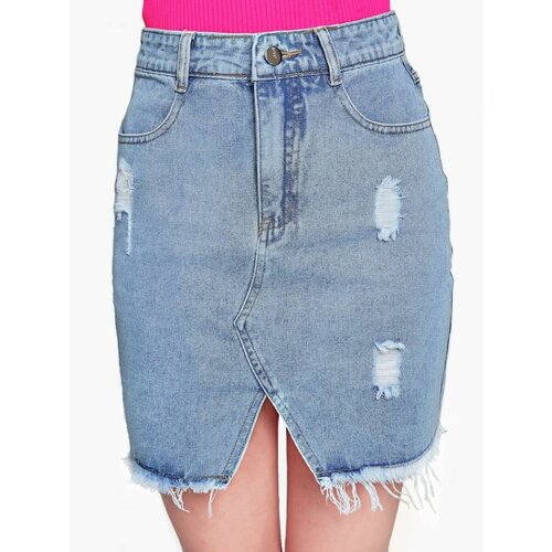 Юбка, размер 44, голубой летняя милая повседневная джинсовая мини юбка в стиле харадзюку ярких цветов новая модная тонкая трапециевидная уличная джинсовая юбка с