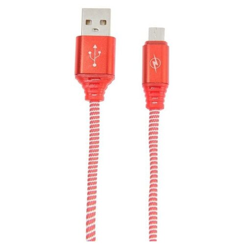 дата кабель smartbuy ik 3112r usb 2 0 usb type c плоский красный 1 2 м Кабель SmartBuy, micro USB - USB, 2 А, нейлоновая оплётка, 1 м, красный