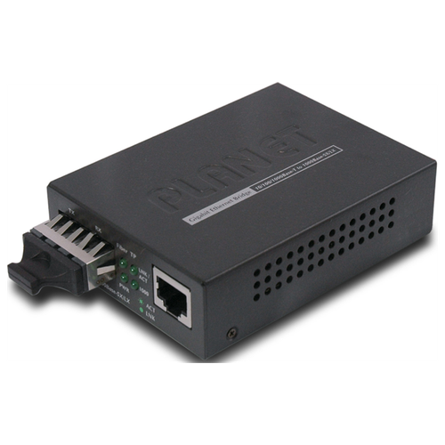 Умный медиаконвертер Planet GST-802 10/100/1000Base-T to 1000Base-SX Smart Gigabit Converter медиаконвертер planet gst 806b60 smart