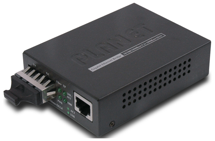 Умный медиаконвертер Planet GST-802 10/100/1000Base-T to 1000Base-SX Smart Gigabit Converter