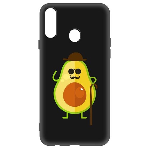 фото Чехол-накладка krutoff soft case авокадо деловой для samsung galaxy a20s (a207) черный krutoff group
