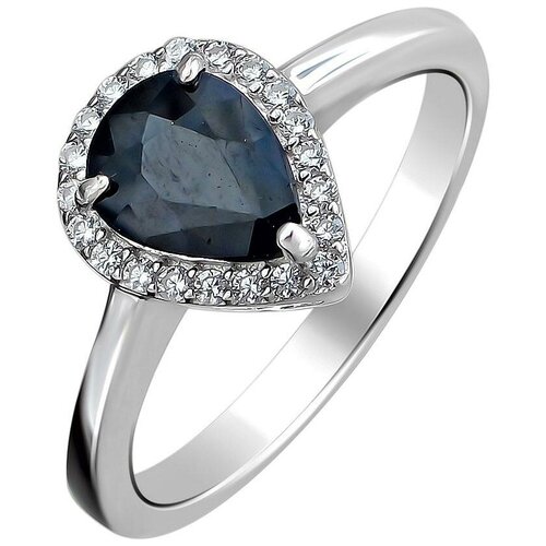 фото Эстет кольцо с сапфиром и фианитами из серебра с27к5500680sp, размер 18.5