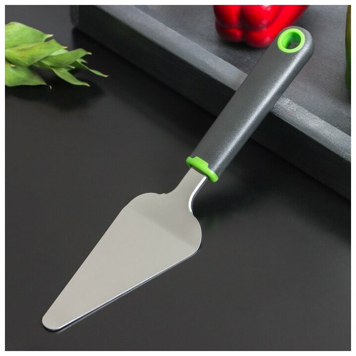 Доляна Лопатка кухонная Доляна Lime, 27×6 см, цвет чёрно-зелёный