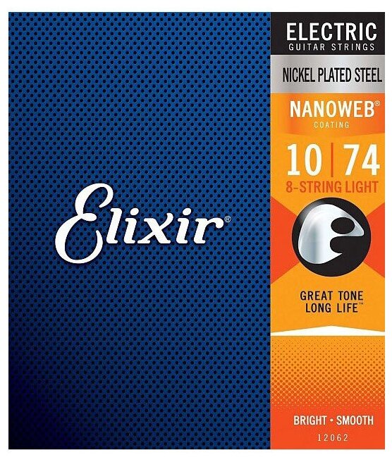 Elixir 10-74 Light Nanoweb 12062 8 Strings