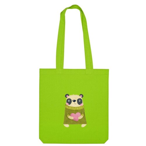 Сумка шоппер Us Basic, зеленый мужская футболка влюблённая панда с сердцем в лапах валентин s зеленый