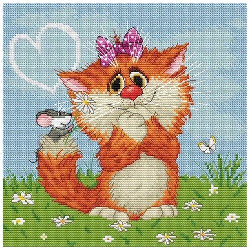 фото Набор для вышивания 121-14 рыжая кошечка 20х20 см белоснежка