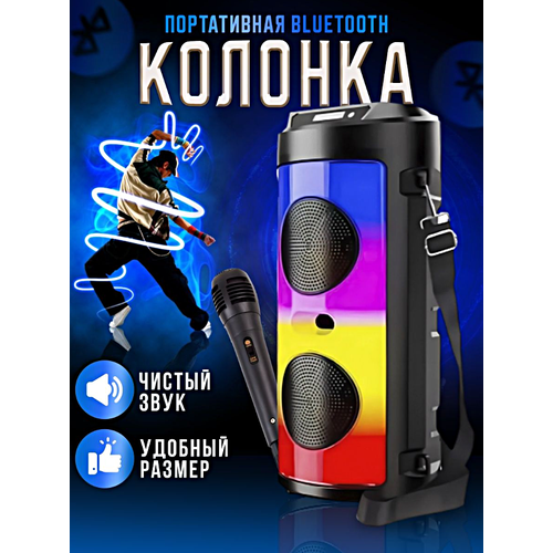 Беспроводная портативная Bluetooth колонка ZQS4248, 16Вт, пульт, микрофон, караоке, USB, AUX, micro SD, 1800 мАч, WinStreak