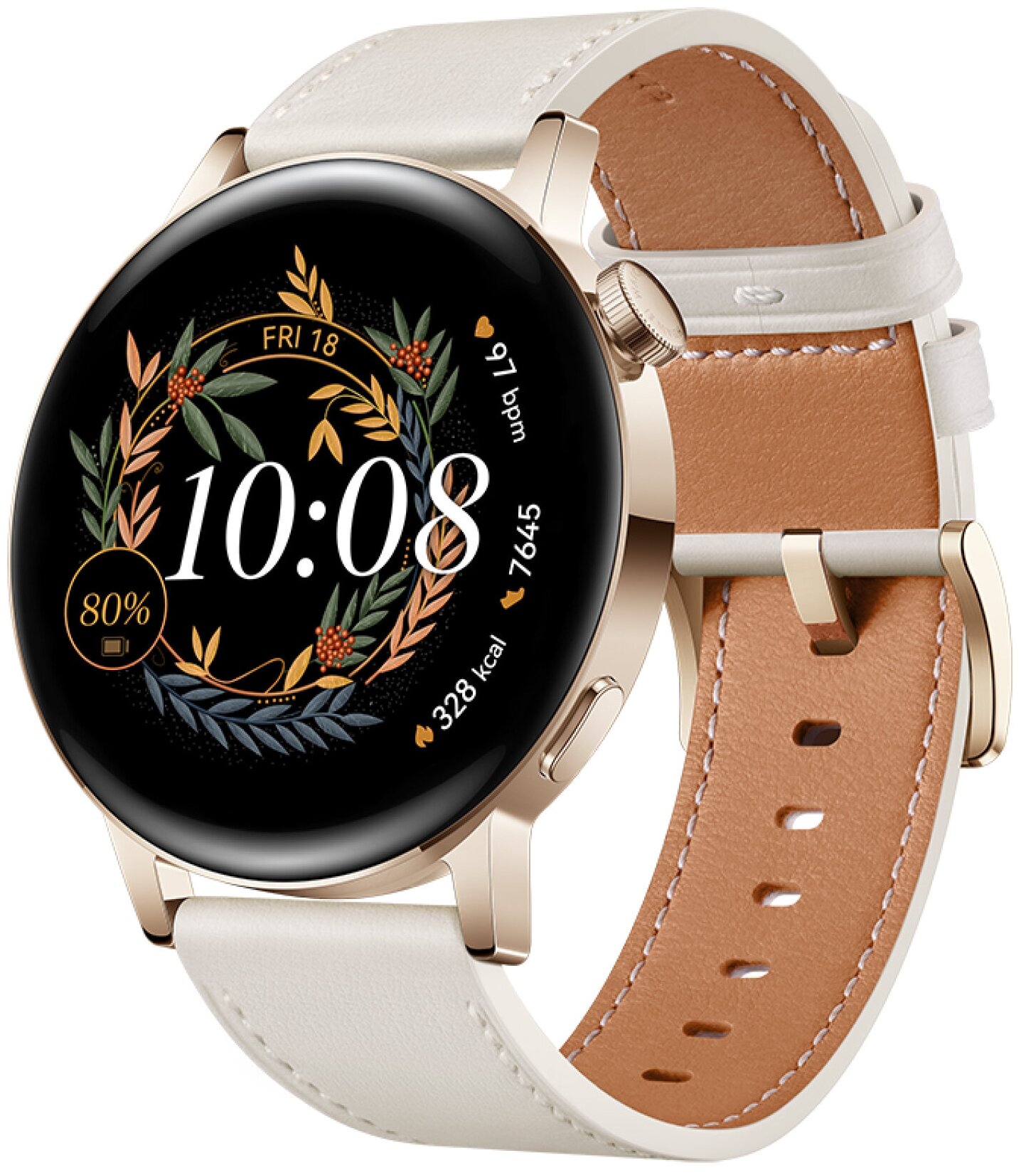 Смарт-часы Huawei Watch GT 3 Milo-B19V, 42мм, 1.32", белый / белый [55027149]