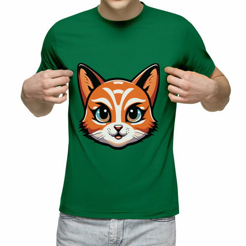 Футболка Us Basic, размер M, зеленый мужская футболка портрет кота в абстрактном стиле s темно синий
