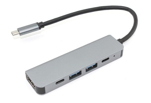 Хаб/концентратор 5 в 1 Type-C to 2x USB 30 / 1x Type-c(USB-C) / 1x PD / 1x HDMI(HDTV)