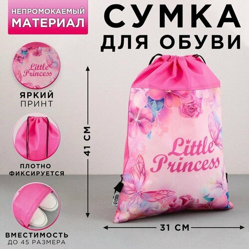 Сумка для обуви Little princess, нетканное полотно, размер 41х31 см