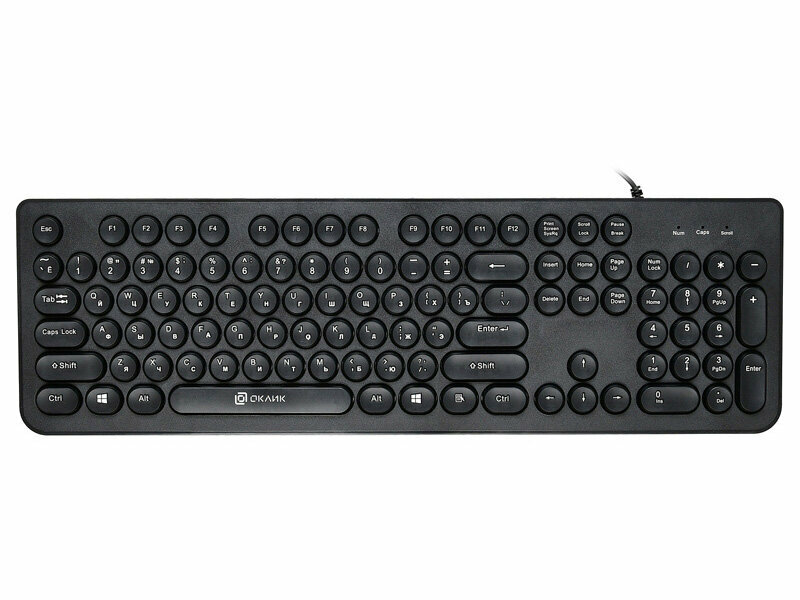 Клавиатура OKLICK , USB, белый мятный - фото №18