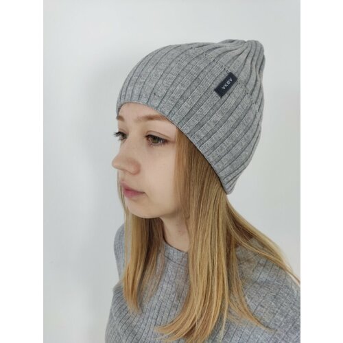 фото Шапка бини sia, размер 50/56, серый