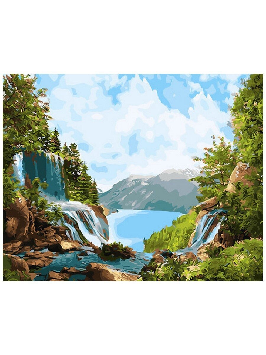 Картина по номерам Горные водопады 40х50 см Hobby Home