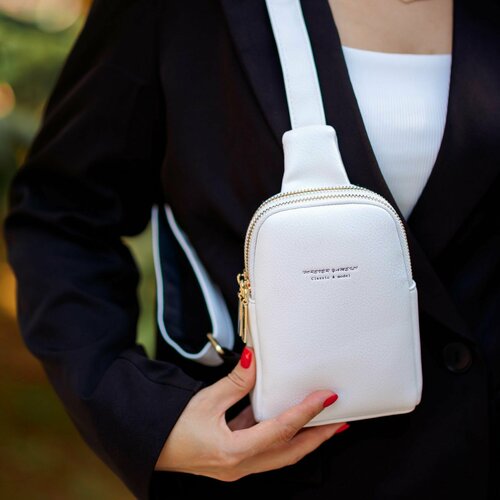 Сумка , белый, золотой