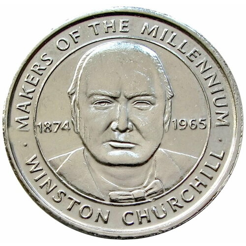 Жетон Миллениум Уинстон Черчилль клуб нумизмат монета 20 крон теркc и кайкоса 1974 года серебро уинстон черчилль