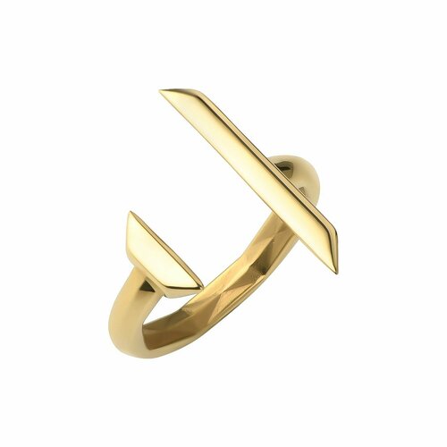 Кольцо Constantine Filatov геометричное разомкнутое кольцо, желтое золото, 585 проба, размер 16, желтый