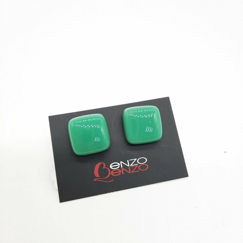 Серьги пусеты Enzo Benzo, зеленый