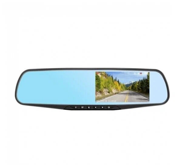 Видеорегистратор для автомобиля Vehicle Blackbox DVR Full HD, зеркало заднего вида 2 камеры, черный