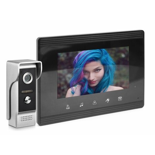 EP-7200 (black) (W3135RU) цветной домофон в подъезд с диагональю 18 см. Разрешение камеры: 1 Мп. Сенсорные кнопки управления