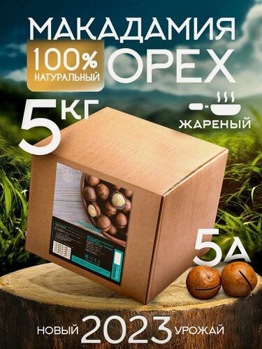 Изображение товара Орехи макадамия в скорлупе, в коробке 5КГ, жареные, крупные, натуральные, высокобелковые, полезные для здоровья, с ключом