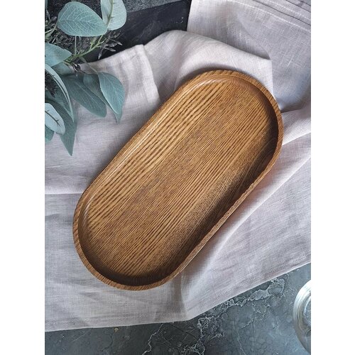 Поднос деревянный овальный (M) кофейный