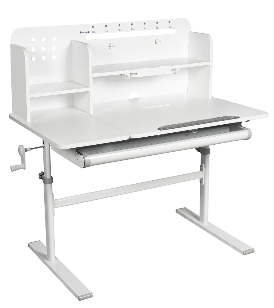 Парта FUNDESK Volare II, с пеналом, регулировка наклона и высоты, серый