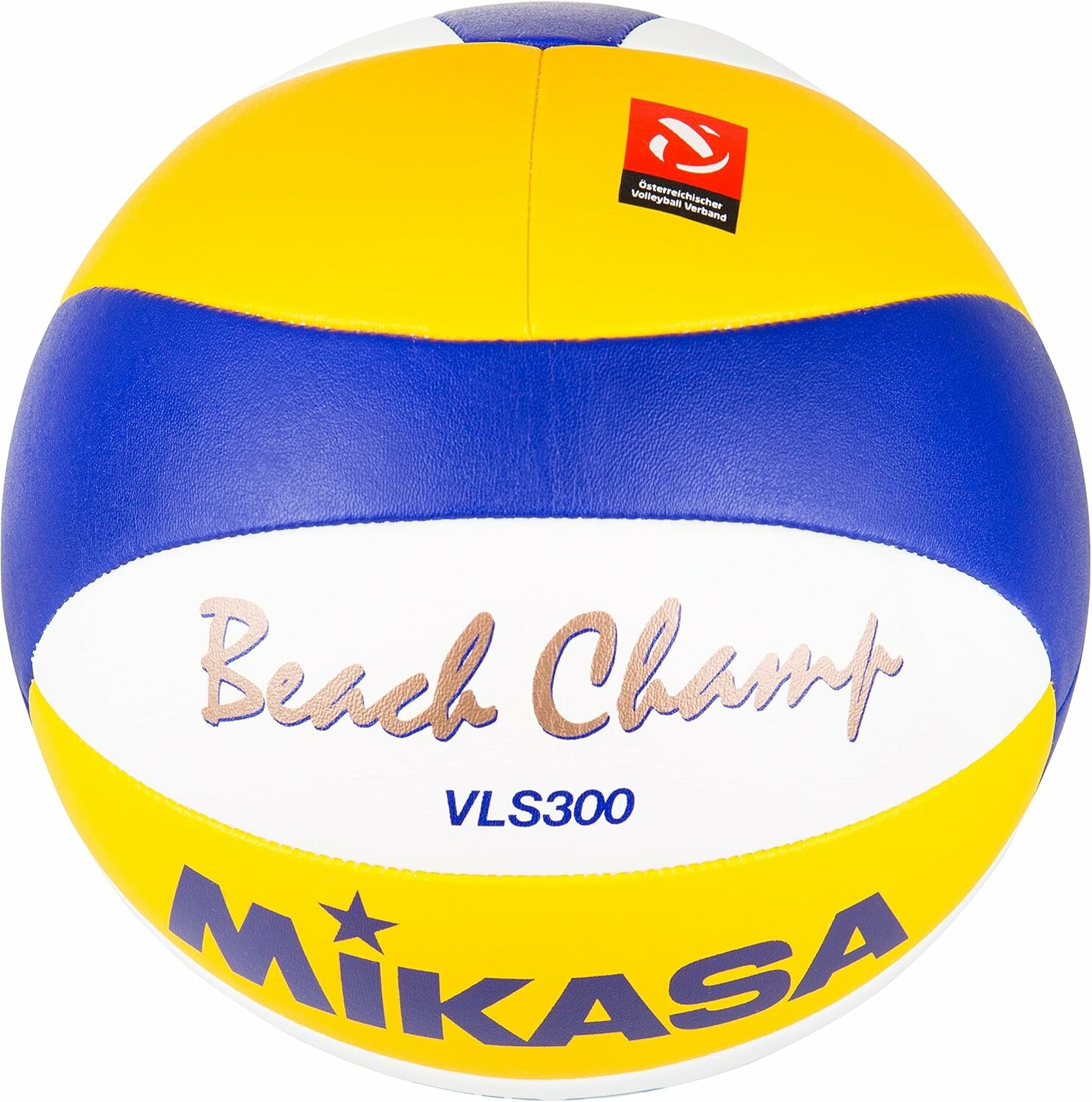 Мяч волейбольный MIKASA Beach Champ VLS 300 пляжный, цвет: синий/белый/желтый, размер: 5