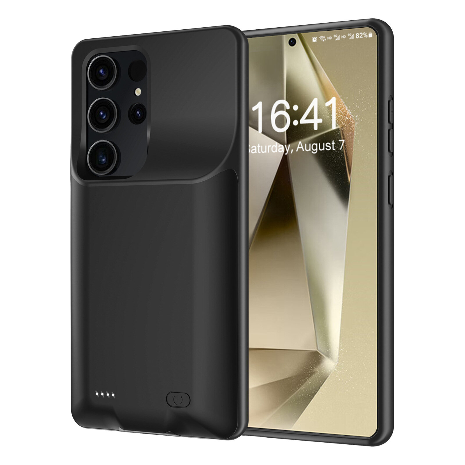 Чехол-бампер MyPads для Samsung Galaxy S24 Ultra со встроенной усиленной мощной батареей-аккумулятором большой повышенной расширенной ёмкости 5000m.