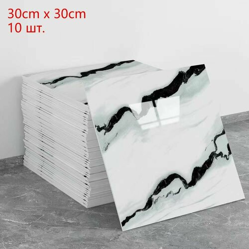 Стеновые панели самоклеющиеся плитки для стен 10 шт 30х30 см мягкие 3д интерьерные пвх декоративные 1074₽