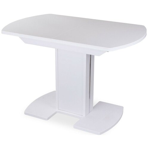 фото Стол кухонный домотека румба по-1 км 05-1, раскладной, дхш: 120 х 80 см, длина в разложенном виде: 157 см, 04/бл белый 05-1 бл/бл км 04 белый