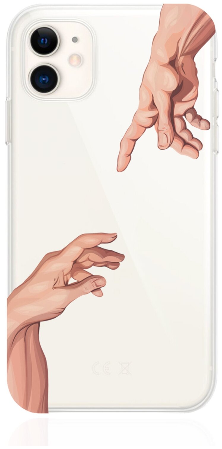 Прозрачный силиконовый чехол MustHaveCase для iPhone 11 Сотворение Адама для Айфон 11 Противоударный