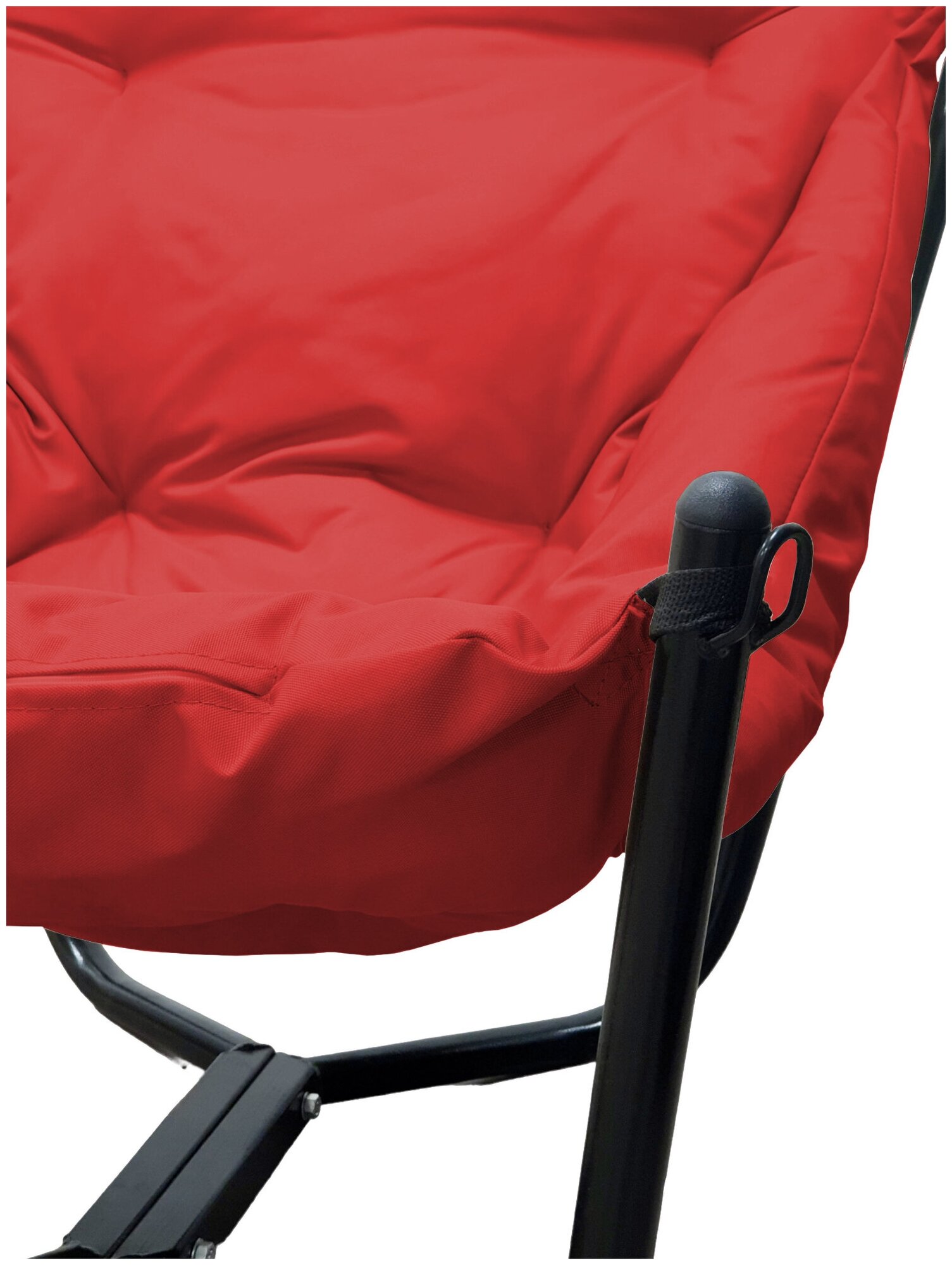 Кресло черное M-Group Чил 12360406, красная подушка - фотография № 3