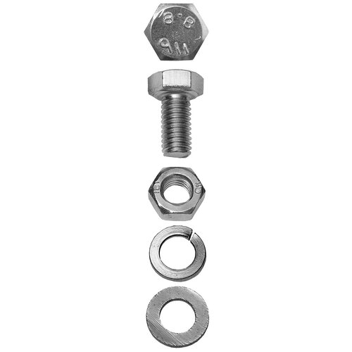 Болт (DIN933) в комплекте с гайкой (DIN934), шайбой (DIN125), шайбой пруж. (DIN127), M10x30мм, 3шт, ЗУБР болт зубр din933 в комплекте с гайкой din934 шайбой din125 шайбой пружинной din127 303436 08 020