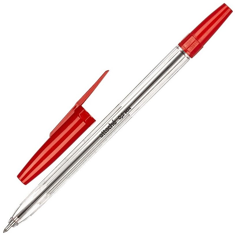 Ручка шариковая Attache Economy Elementary, 0,5 мм, красная (737054)