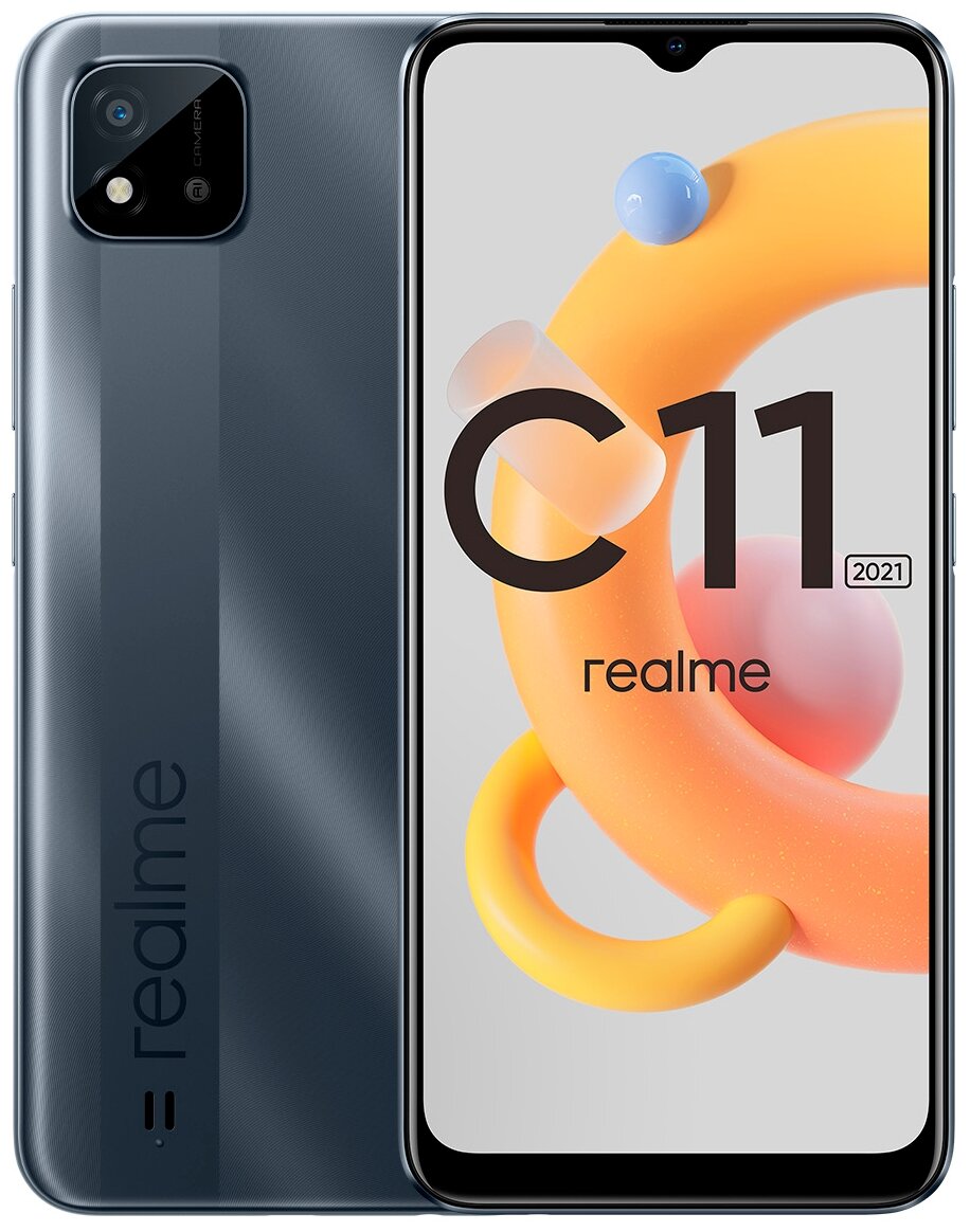 Смартфон realme C11 2021 2/32 ГБ Global для РФ, Dual nano SIM, серая сталь