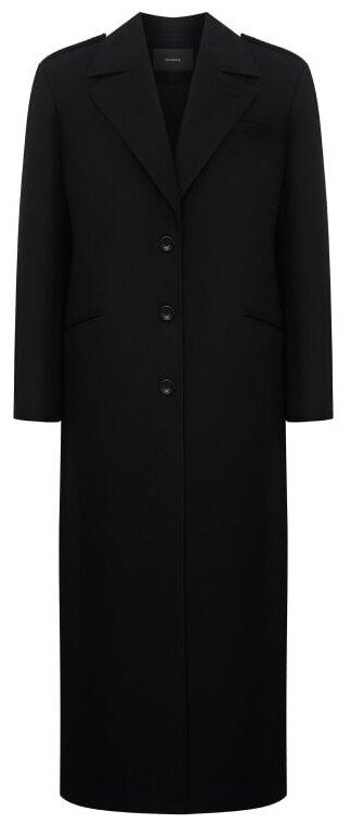 Пальто  YULIAWAVE, шерсть, силуэт прямой, средней длины, размер M, черный