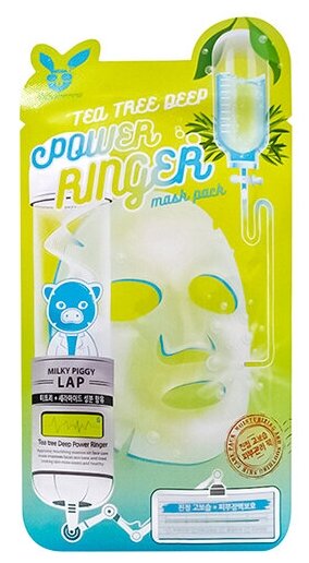 Elizavecca Elizavecca Power Ringer Mask Pack Tea Tree Deep (Успокаивающая тканевая маска с чайным деревом), 23 мл