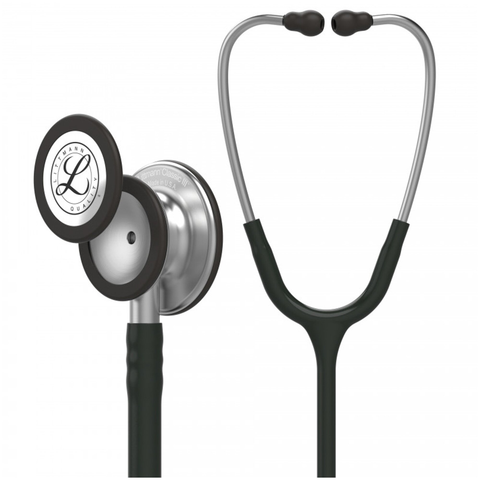 Стетоскоп Littmann Classic III Чёрный и сталь, двухсторонний, медицинский