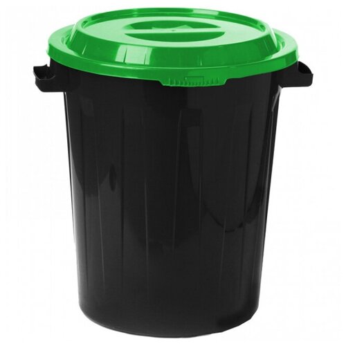 Ideal Контейнер 60 литров для мусора, БАК+крышка (высота 55 см, диаметр 48 см), ассорти, IDEA, М 2393/серый