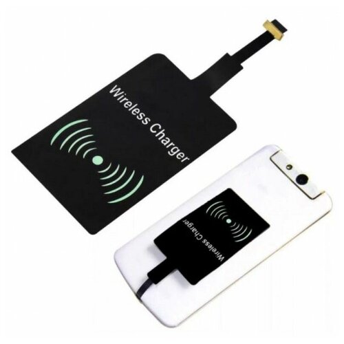 Адаптер-приемник Qi для беспроводной зарядки смартфона, разъем microUSB