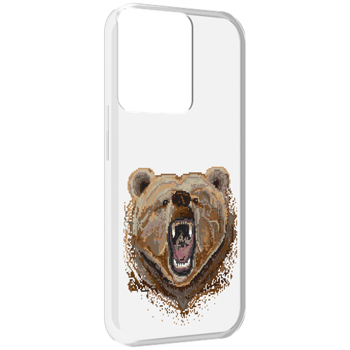 Чехол MyPads пиксельный медведь для OPPO Reno 8 задняя-панель-накладка-бампер