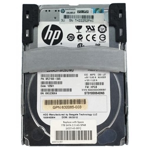 Жесткий диск HP 832510-001 1Tb 7200 SATAIII 2,5 HDD жесткий диск hp mb1000gcehh 1tb 7200 sataiii 3 5 hdd