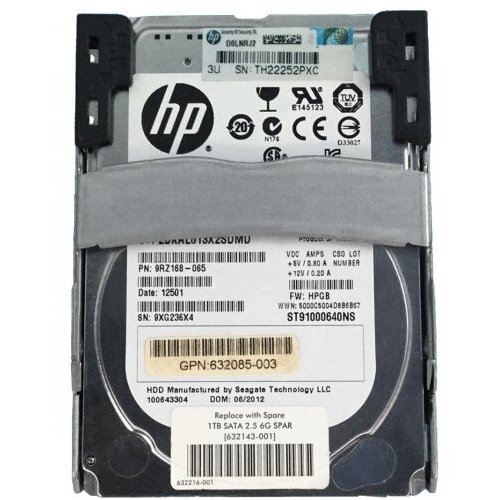 Жесткий диск HP 832510-001 1Tb 7200 SATAIII 25 HDD 4901000₽